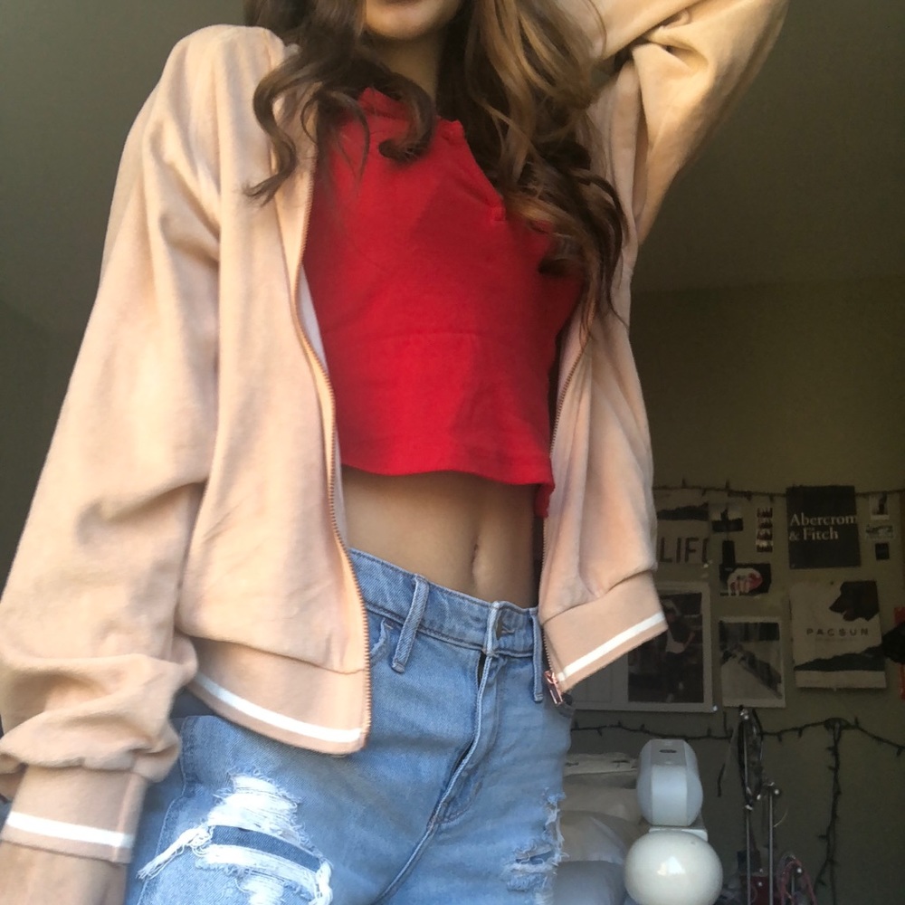 kendall & kylie nude teddy bomber jacket